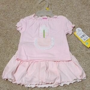 NWT Kidgets 2pc Light Pink Baby Skort Outfit